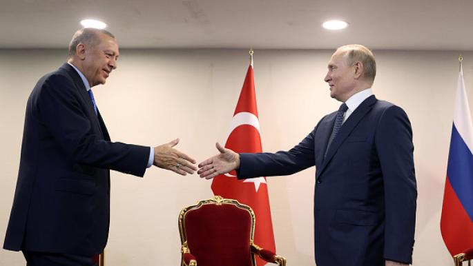 لقاء بوتين وأردوغان إبان حرب أوكرانيا في سوتشي